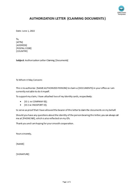 authorization letter to claim lab result|Authorization Letter To Claim Documents .